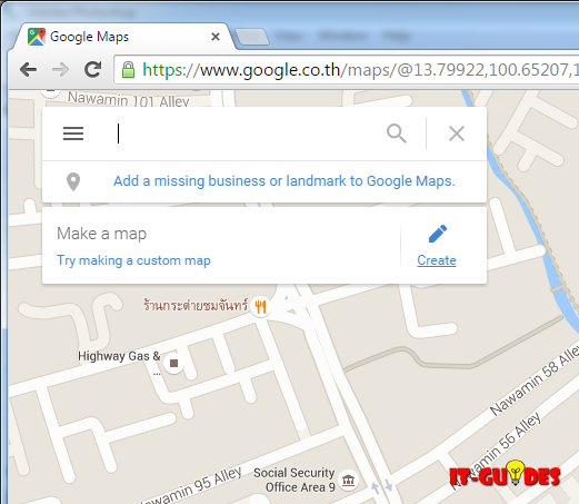 สร้างแผนที่ใน Google Map